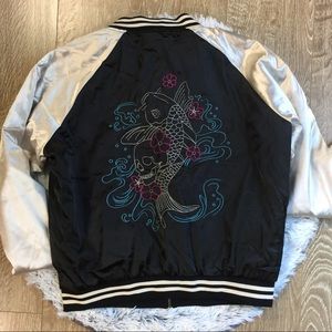 HOT TOPIC EMBROIDERED KOI JACKET